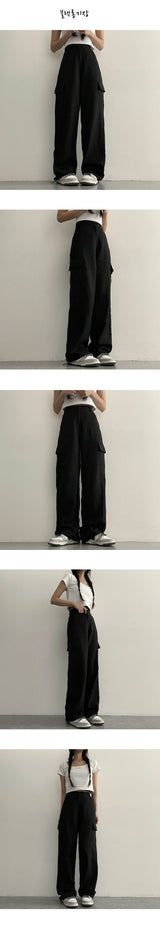 【ショート・ベーシック・ロング/S2XL】【夏のロングパンツ！】メイバックバンドリネンセミワイドコットンカーゴパンツ