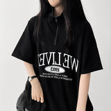 Riven Half Zip-Up Anorak Short Sleeve T-shirt