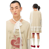 Stitched distressed red heart T-shirt dress