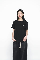 25SS FRENCH RABBIT SILHOUETTE WOMAN SHORT SLEEVE T-SHIRT BLACK