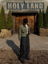 Double pocket herringbone pants