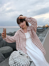 [Loose Fit🫶🏻]シャーリー チェックシャツ