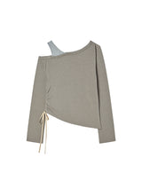 EYELET OFF SHOULDER L/S SAND