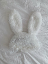 white bunny fur hat