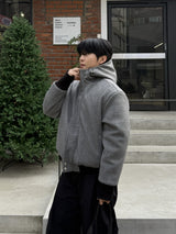 Haron woolfaka hooded padded jacket