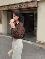 [BELLIDE MADE] アーモンド, カラークロップスウェット