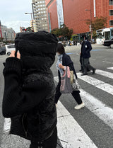 ダークシェルクロップニットパディング