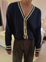 ASCLO カレッジツイストVカーディガン (4color)