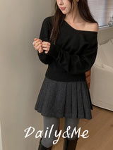V-neck shoulder knitwear