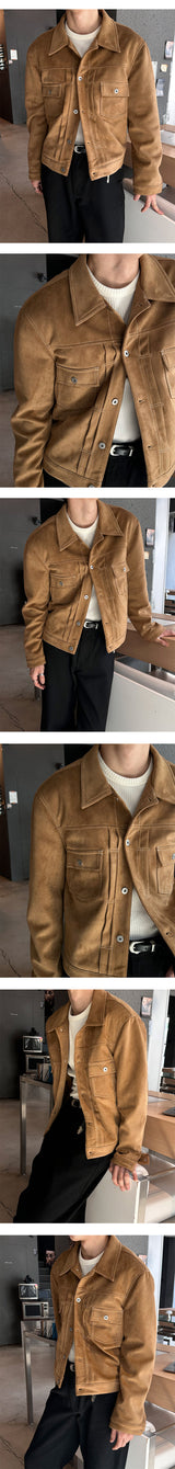 [F/W] Suede trucker jacket(4color)