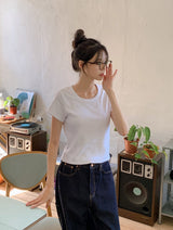 [SHOPPERMADE] プリザントリーシックベーシック半袖Tシャツ (3color)