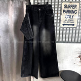 Wrap washing wide denim-PT