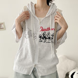 ダースオーバーサイズショートスリーブフーディージップアップ (3 colors) H&L