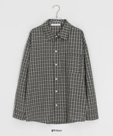 [unisex] サンキニオーバーフィトポケットチェックシャツ