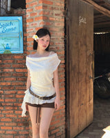 ボヘニアオフロールレースフリルトップ( belt set )