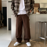 Levito Double Knee Back Banding Semi-Wide Cotton Pants