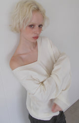 C ONE-SHOULDER KNIT_IVORY