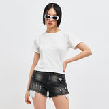 マムズフェイバリットフィットピンタッククロップTシャツ