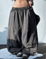 Low Button Pig Light Belted Wide Long Pants 3 Colors 