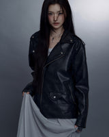 Noir Sudded Leather Jacket