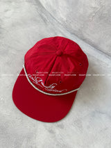 Red rope snapback ball cap