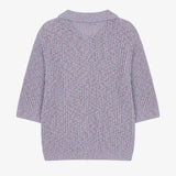 Collar Button Half Knit Violet