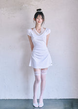 [MADE] Roena Halter-Neck Lace Mini Dress