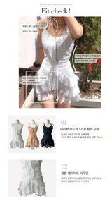 Hazle Cancan Ribbon Strap Sleeveless Mini Dress