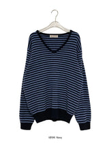 26FW★ [BAONHAUS] Sevnin Stripe V-Neck Knit