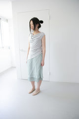 ドレープオフショルダースリーブレストップス(3colors)