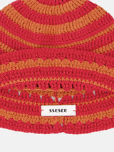 Stripe Cotton beanie-Red
