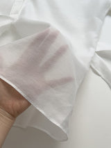 [Short Sleeve ver.] Kaya Wrap See-through Roll-up Shirt