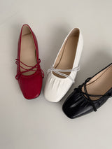 Cross-banding Mary Jane flat shoes