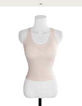 [ cap insert ] scoop two-line halter tank top