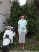ボートネックTシャツ - ミント