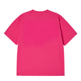 25SS 3D カートゥーンロゴショートスリーブTシャツ ホットピンク