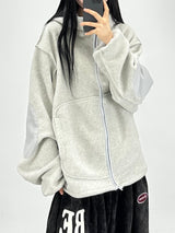 reverse elbow fleece zip-up