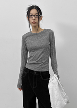 [MADE] ロナジュニットライクラウンド長袖Tシャツ