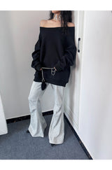 Off-loose shoulder sweatshirt