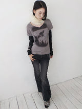 ヘアレイヤードTシャツ