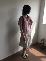 Marine button midi skirt (3color)