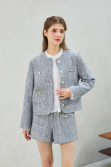 CHERISH TWEED JACKET / SKY BLUE