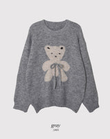 #テディベアリボンルーズニット (3color)