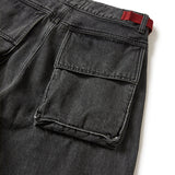 Ragged denim pants / Black