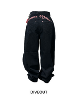 ホットピンクレタリングパンツ  D-1445