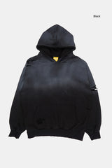 グルービーカットアウトダーティーウォッシュドフーディー-グランジ