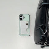 [MADE] BASIC MINT PHONE CASE (glass silver bumper)