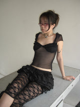 NOIR RUFFLE TOP / NOIR RUFFLE トップス