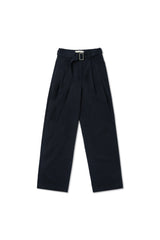 Linen belted pants_navy