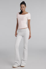 Sheer Romance Folded Pants, Gray